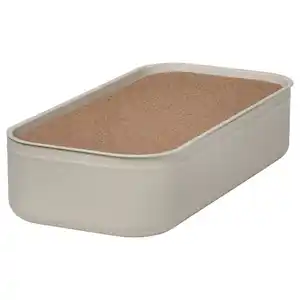HARVMATTA Box mit Deckel, hellbeige 12x24x6 cm