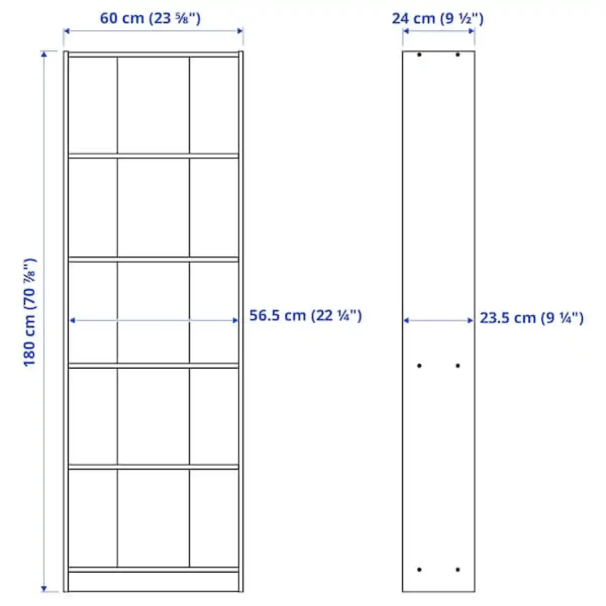 Bild 3 von GERSBY Bücherregal, weiß 60x180 cm