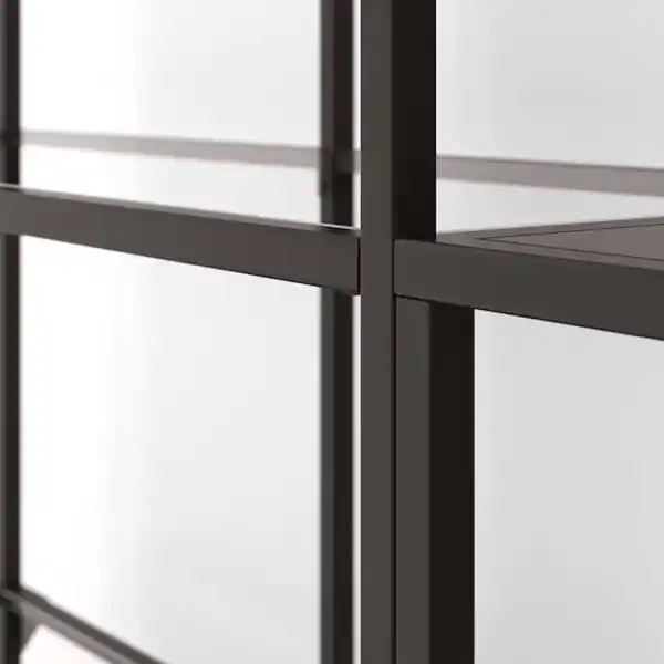 Bild 3 von VITTSJÖ Aufbewahrungskombi, schwarzbraun/Glas 200x36x93 cm