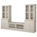 Bild 1 von HAVSTA TV-Komb. mit Vitrinentüren, graubeige 322x47x212 cm