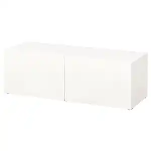 BESTÅ Regal mit Türen, weiß/Lappviken weiß 120x42x38 cm