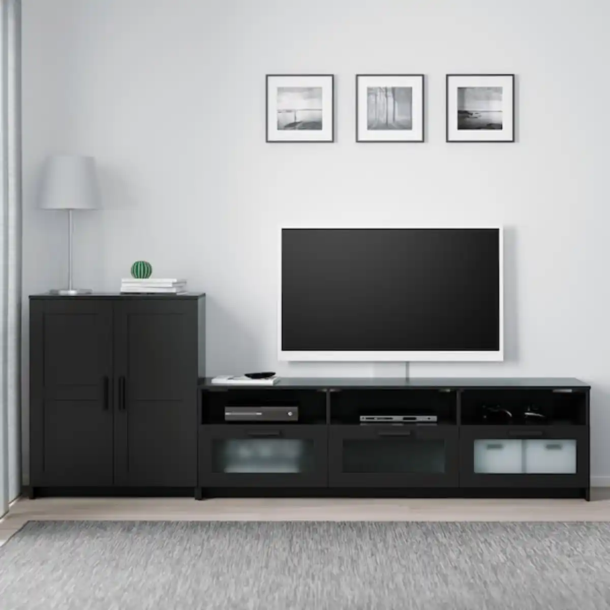 Bild 2 von BRIMNES TV-Möbel, Kombination, schwarz 258x41x95 cm