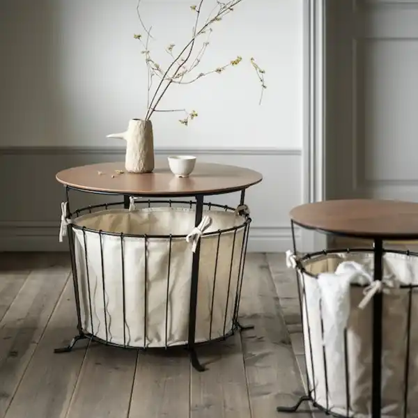 Bild 2 von ÄNGESBYN Aufbewahrungstisch, schwarz/Kiefer hellbraun lasiert 60 cm