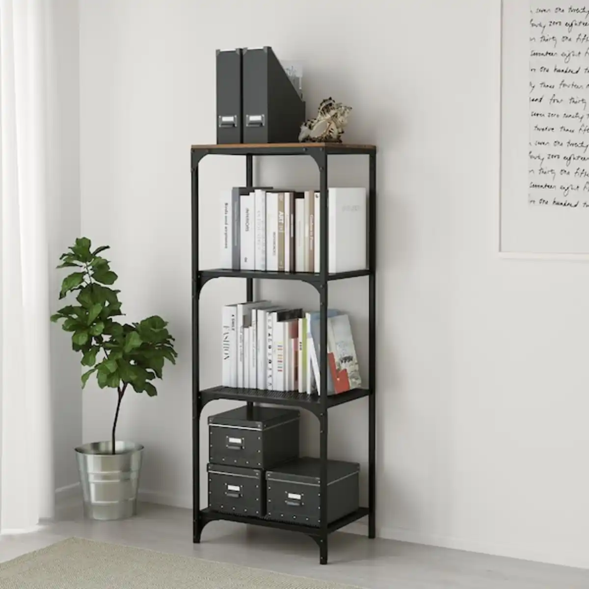 Bild 2 von FJÄLLBO Regal, schwarz 51x136 cm
