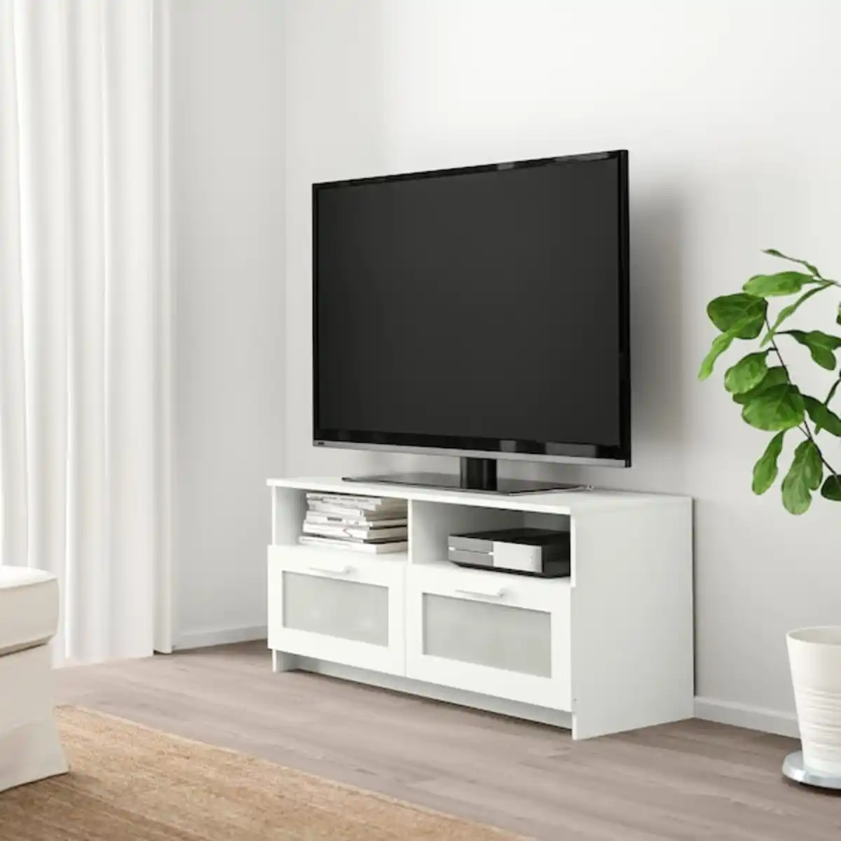 Bild 2 von BRIMNES TV-Bank, weiß 120x41x53 cm