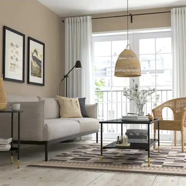 Bild 2 von ÄSPERÖD Couchtisch, schwarz/Glas schwarz 115x58 cm