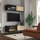 Bild 2 von BOASTAD TV-Möbel, Kombination, schwarz/Eichenfurnier 121x42 cm