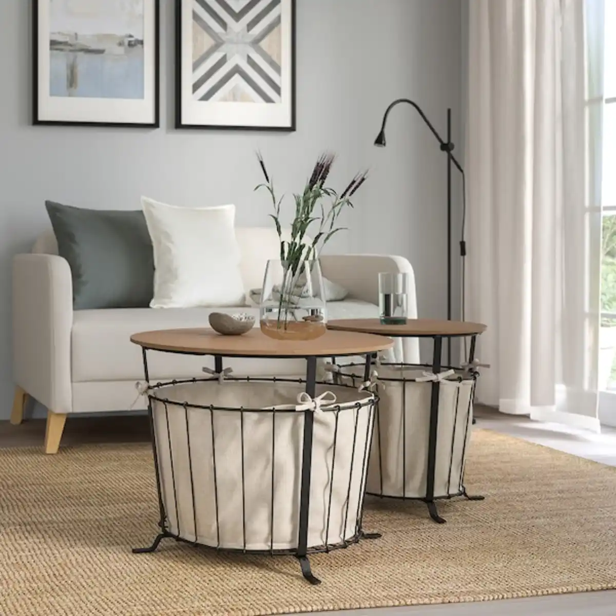 Bild 4 von ÄNGESBYN Aufbewahrungstisch, schwarz/Kiefer hellbraun lasiert 60 cm