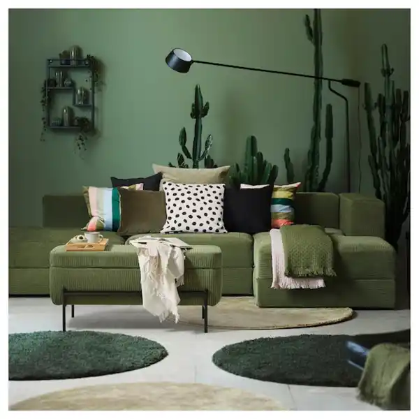 Bild 4 von VALTORP Bank, mit Stauraum/Samsala dunkelgelbgrün 103 cm