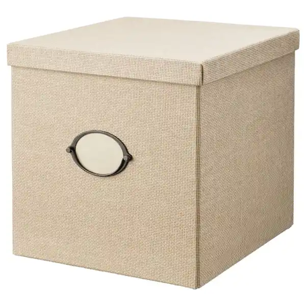 Bild 1 von KVARNVIK Kasten mit Deckel, beige 32x35x32 cm