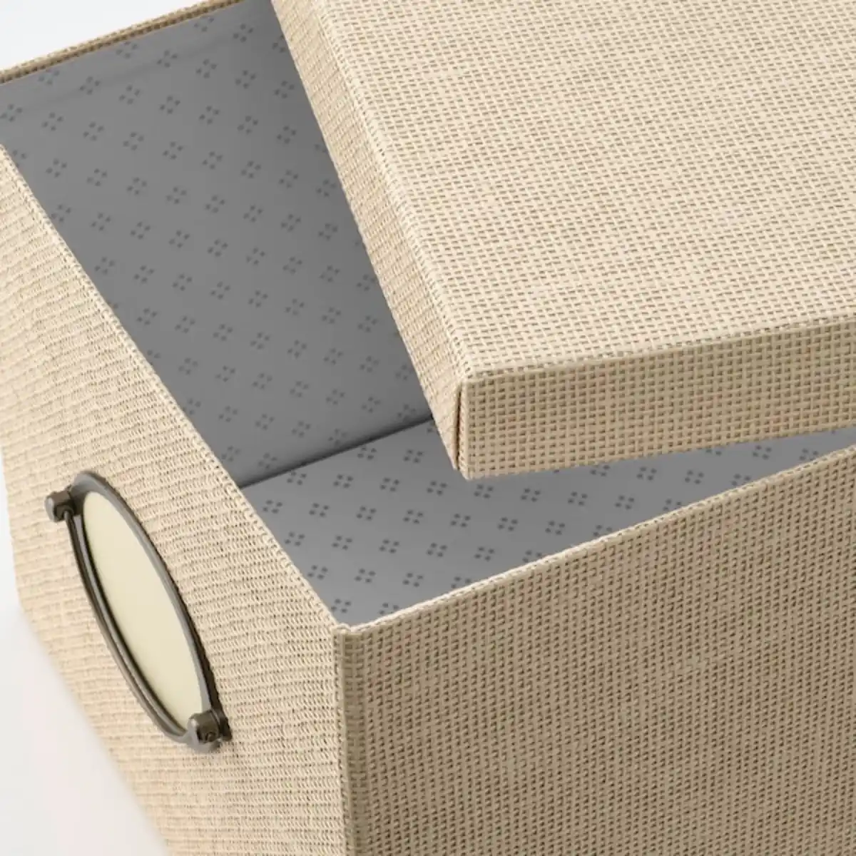 Bild 3 von KVARNVIK Kasten mit Deckel, beige 25x35x20 cm