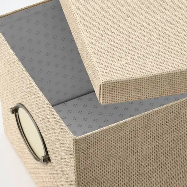 Bild 3 von KVARNVIK Kasten mit Deckel, beige 25x35x20 cm