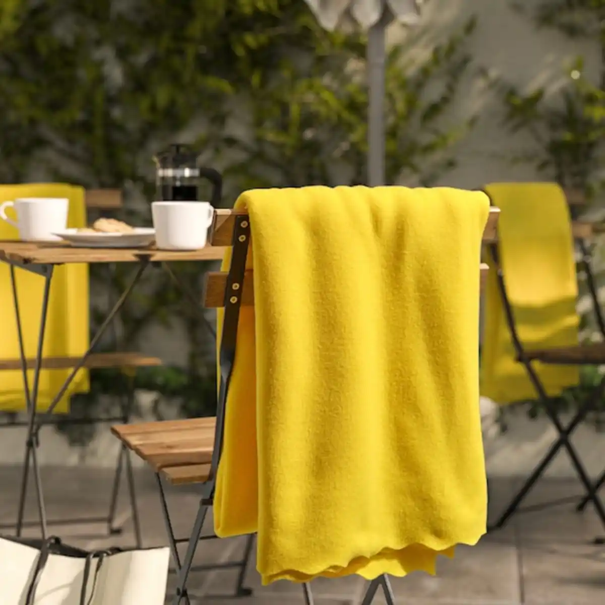 Bild 4 von DAGGKÅPOR Plaid, leuchtend gelb 130x170 cm