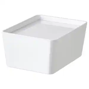 KUGGIS Box mit Deckel, weiß 13x18x8 cm