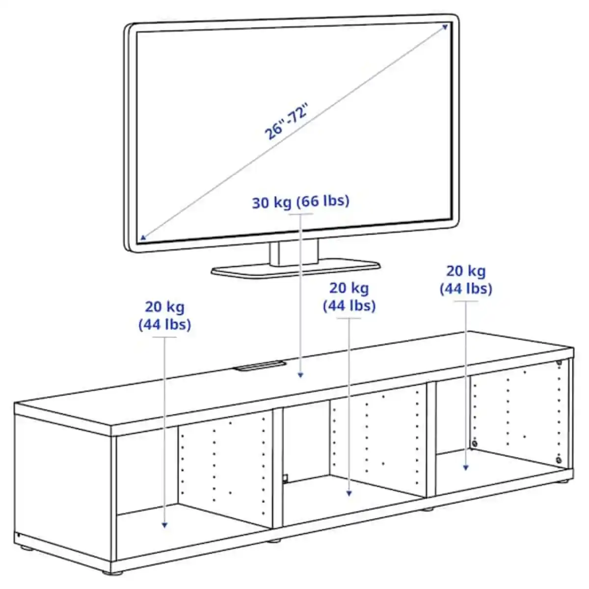 Bild 4 von BESTÅ TV-Bank, weiß 180x40x38 cm