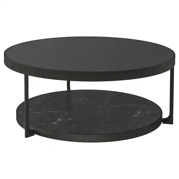 Bild 1 von FRÖTORP Couchtisch, anthrazit marmoriert/schwarz Glas 88 cm