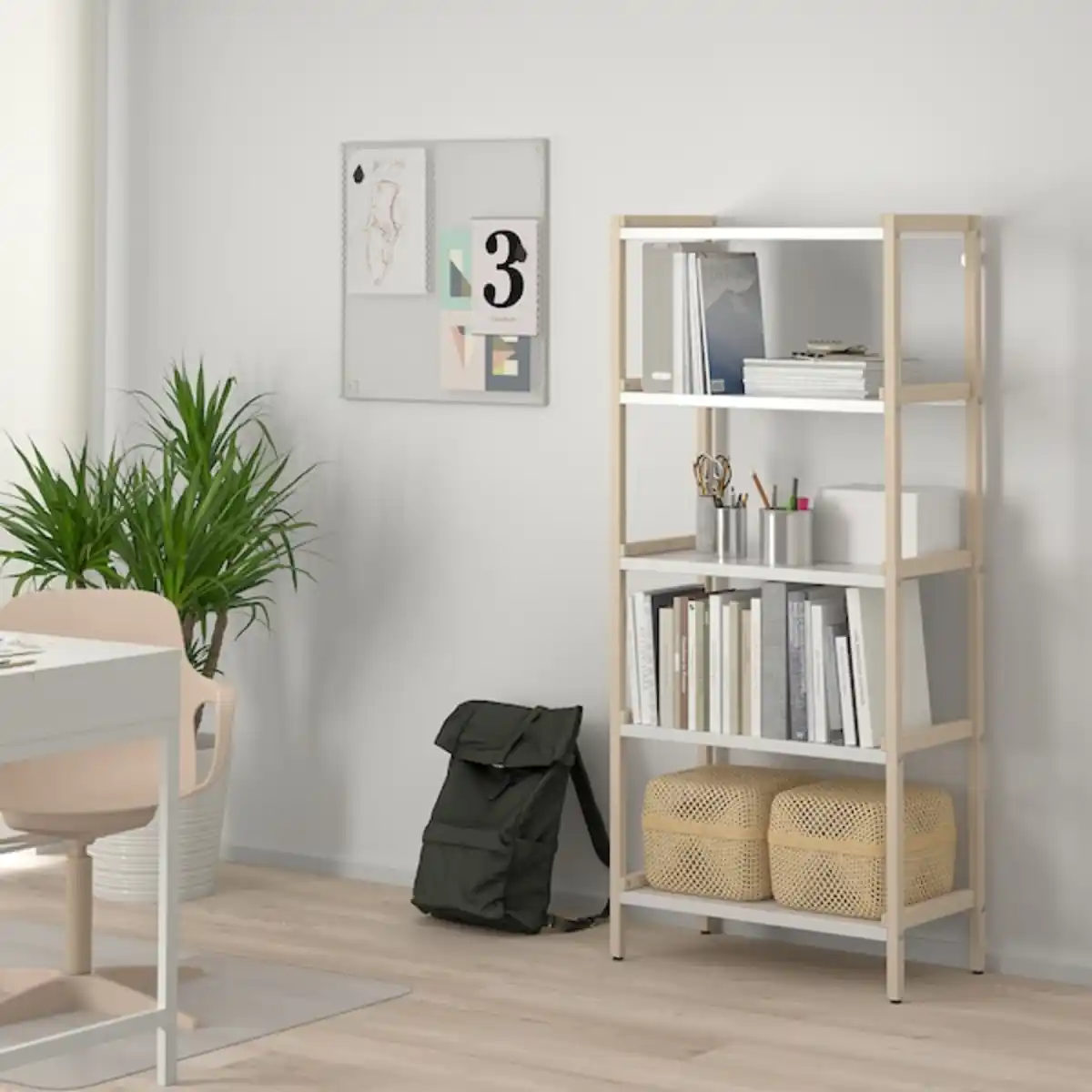 Bild 3 von EKENABBEN Regalelement, Espe/weiß 70x34x154 cm
