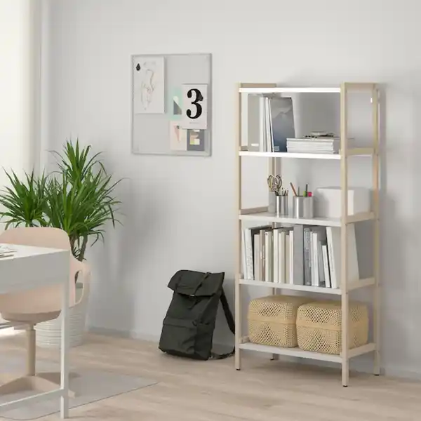 Bild 3 von EKENABBEN Regalelement, Espe/weiß 70x34x154 cm