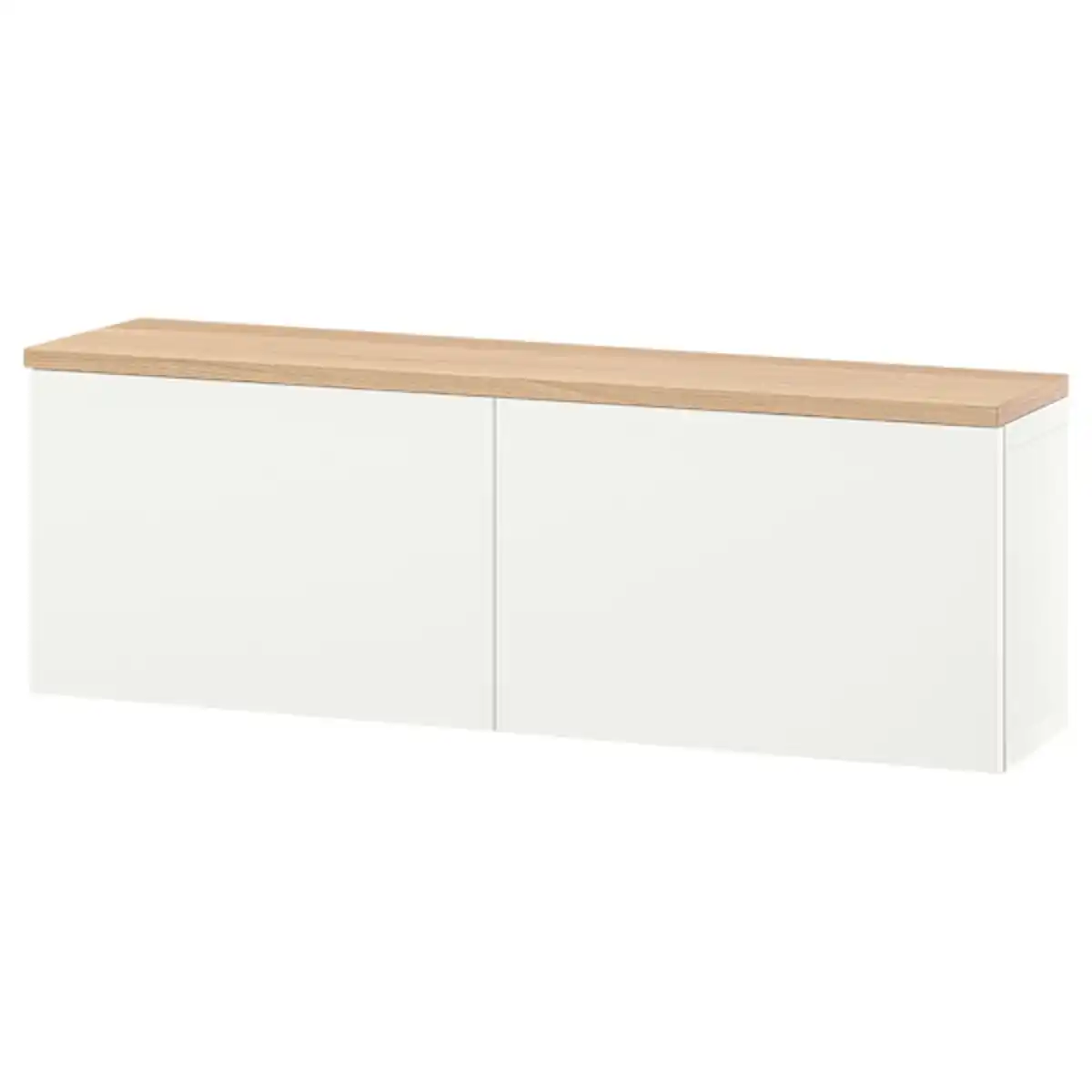 Bild 1 von BESTÅ Schrankkombination für Wandmontage, weiß Lappviken/Eichenfurnier 120x22x40 cm