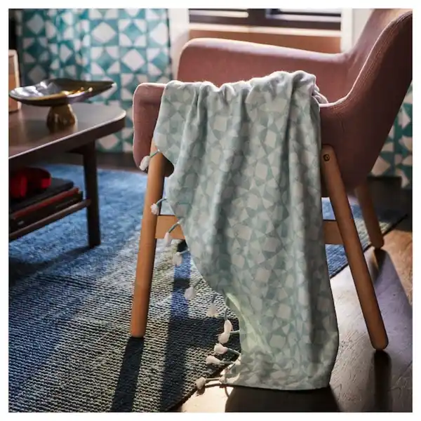 Bild 2 von GOKVÄLLÅ Plaid, blau 130x170 cm