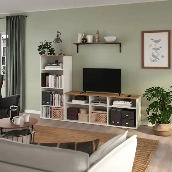 Bild 2 von SKRUVBY TV-Möbel, Kombination, weiß 216x38x140 cm