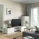 Bild 2 von BESTÅ TV-Komb. mit Vitrinentüren, weiß/Lappviken Klarglas weiß 240x42x129 cm