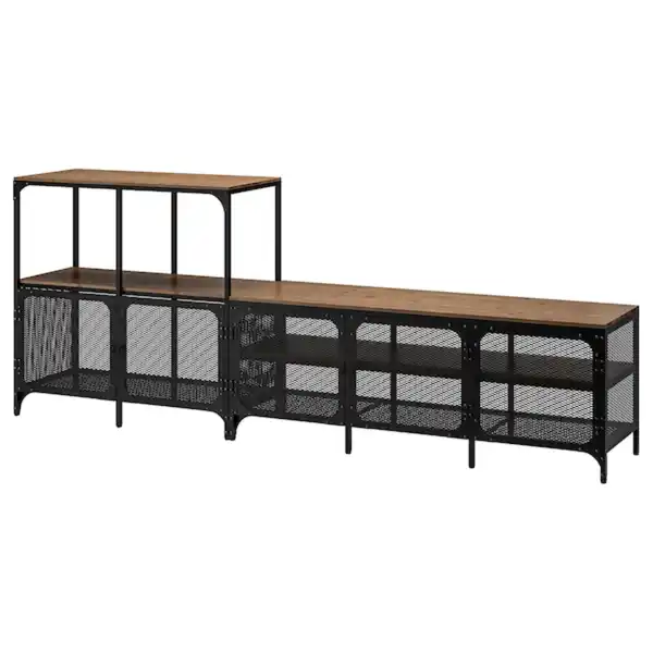 Bild 1 von FJÄLLBO TV-Möbel, Kombination, schwarz 250x36x95 cm