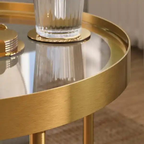 Bild 3 von TORSJÖ Beistelltisch, Goldeffekt/Glas 45 cm