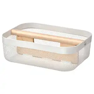 RISATORP Korb mit Fächern, weiß 33x24x11 cm