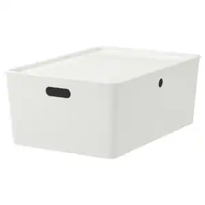 KUGGIS Box mit Deckel, weiß 37x54x21 cm