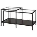Bild 1 von VITTSJÖ Satztische 2 St., schwarzbraun/Glas 90x50 cm