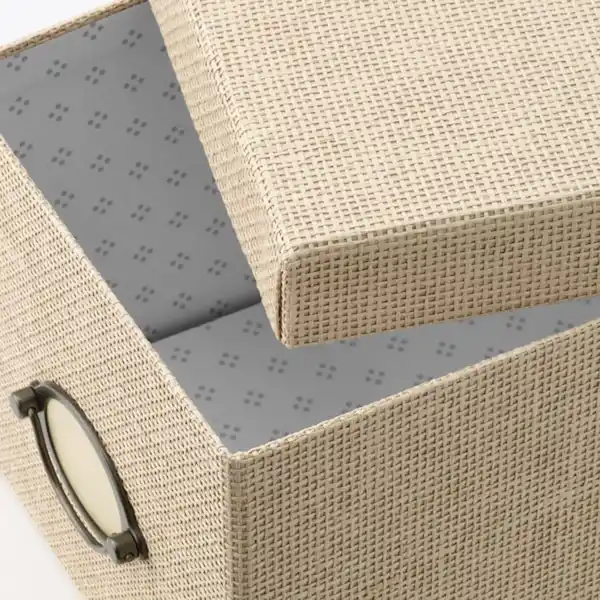 Bild 2 von KVARNVIK Kasten mit Deckel, beige 18x25x15 cm