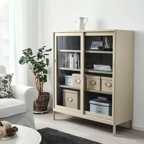 Bild 2 von KVARNVIK Kasten mit Deckel, beige 25x35x20 cm
