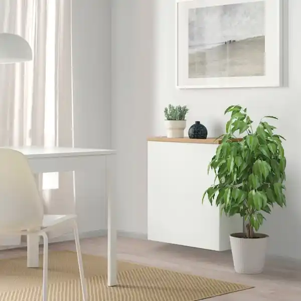 Bild 2 von BESTÅ Schrankkombination für Wandmontage, weiß Lappviken/Eichenfurnier 60x22x66 cm