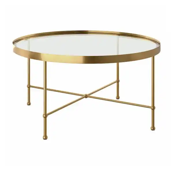 Bild 1 von TORSJÖ Couchtisch, Goldeffekt/Glas 88 cm
