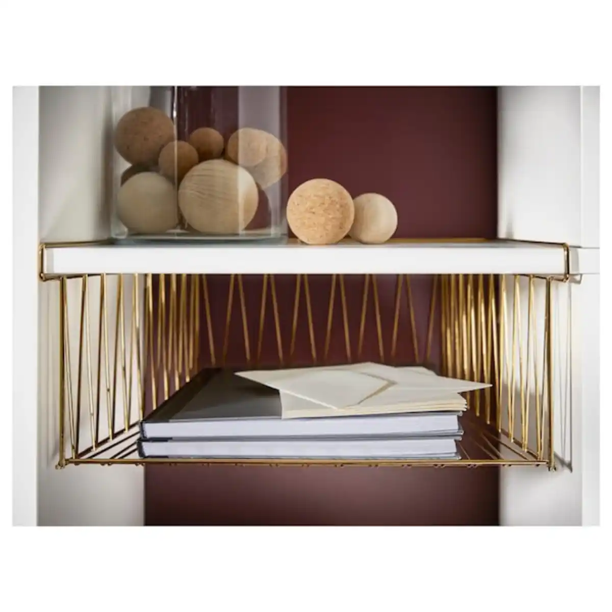 Bild 3 von KALLAX Drahtkorb, messingfarben 40x33 cm