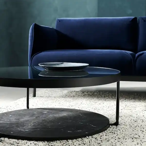 Bild 3 von FRÖTORP Couchtisch, anthrazit marmoriert/schwarz Glas 88 cm