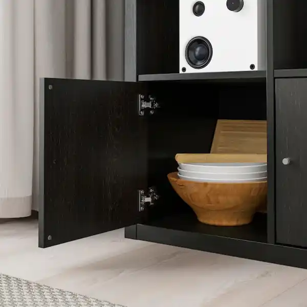 Bild 3 von KALLAX Regal mit 4 Einsätzen, schwarzbraun 147x147 cm