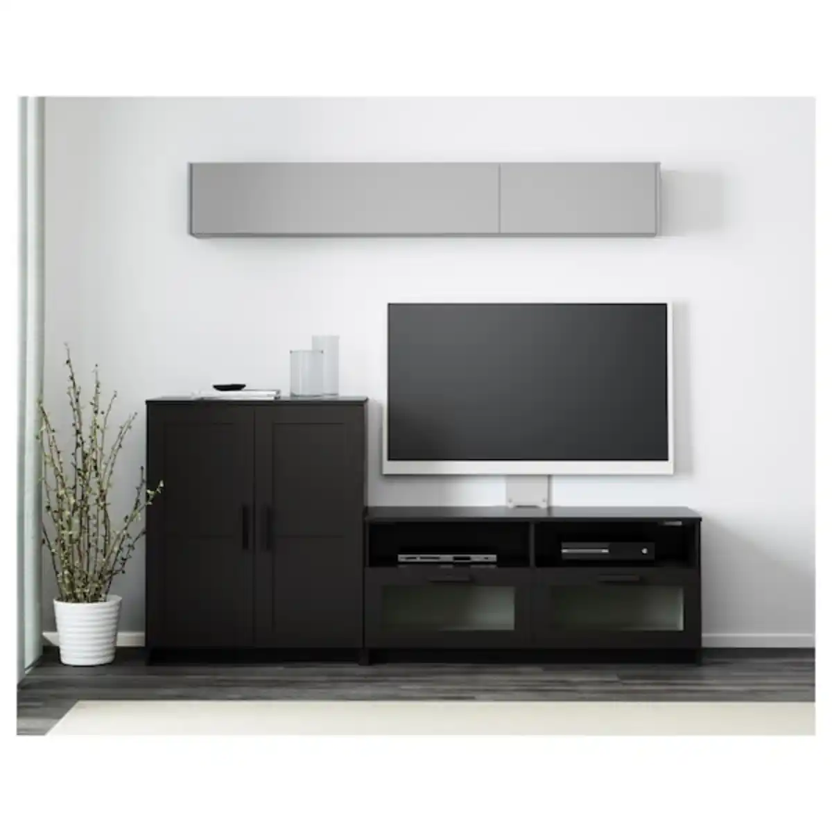 Bild 2 von BRIMNES TV-Möbel, Kombination, schwarz 200x41x95 cm