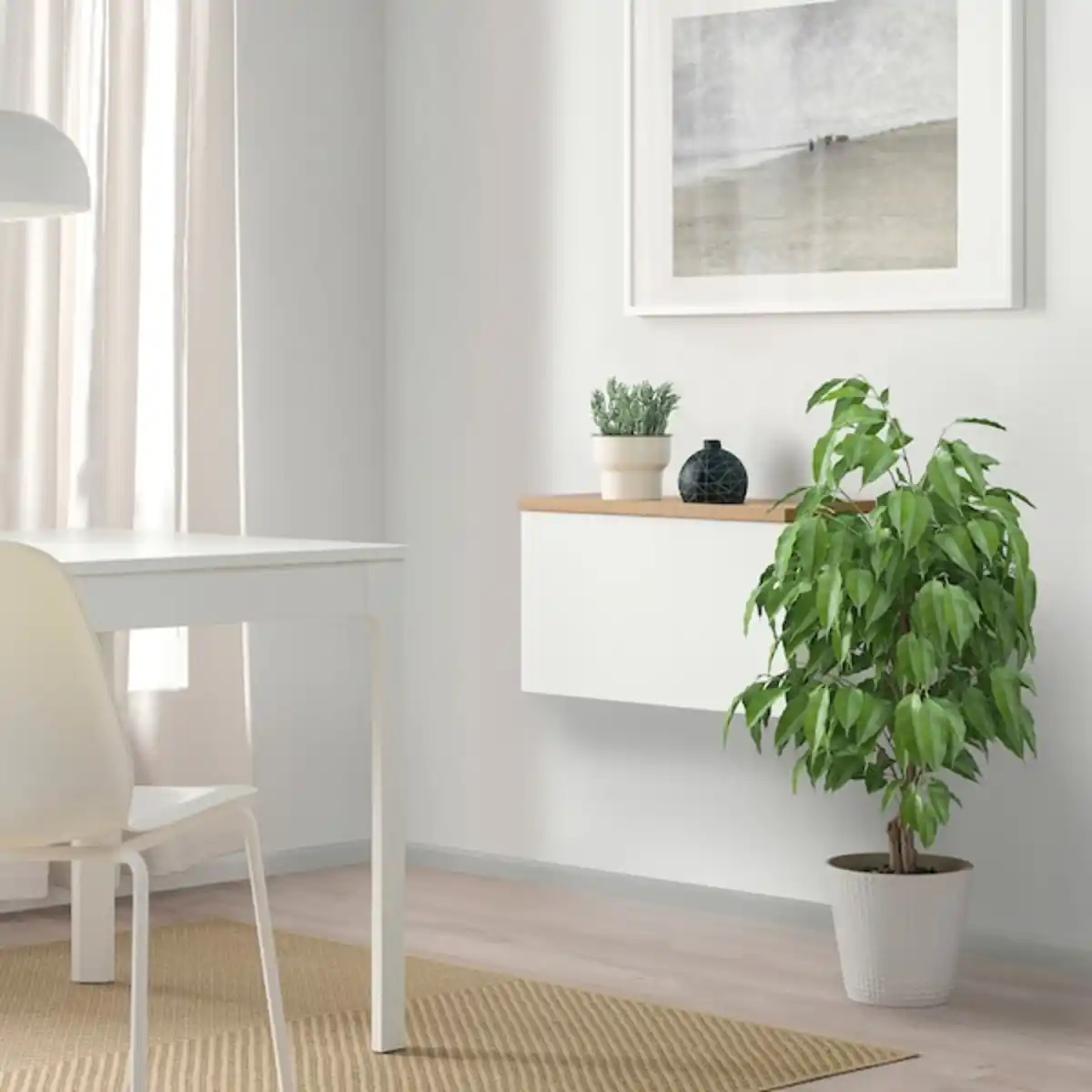 Bild 2 von BESTÅ Schrankkombination für Wandmontage, weiß Lappviken/Eichenfurnier 60x22x40 cm