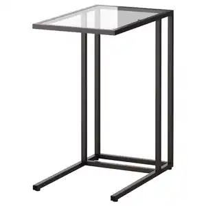VITTSJÖ Laptoptisch, schwarzbraun/Glas 35x65 cm