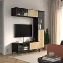 Bild 2 von BOASTAD TV-Möbel, Kombination, schwarz/Eichenfurnier 163x42x185 cm