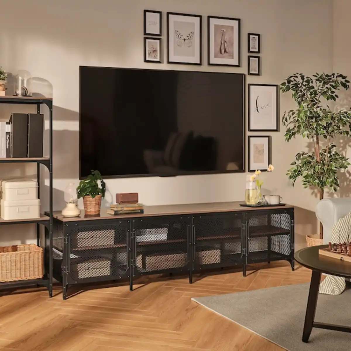 Bild 3 von FJÄLLBO TV-Bank, schwarz 198x45x54 cm