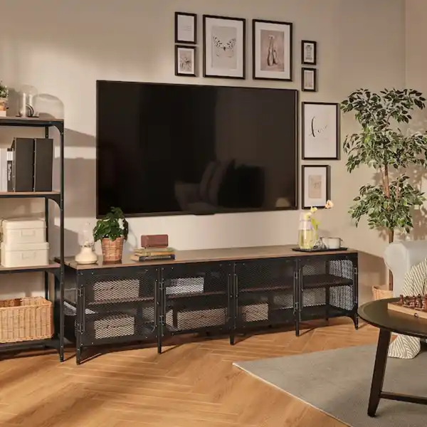 Bild 3 von FJÄLLBO TV-Bank, schwarz 198x45x54 cm