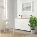 Bild 2 von BESTÅ Schrankkombination für Wandmontage, weiß Lappviken/Eichenfurnier 120x22x66 cm