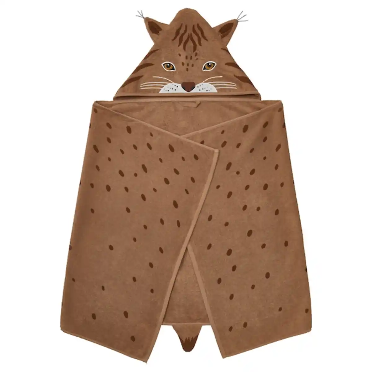 Bild 1 von SKOGSDUVA Kapuzenhandtuch, luchsförmig/braun 70x140 cm