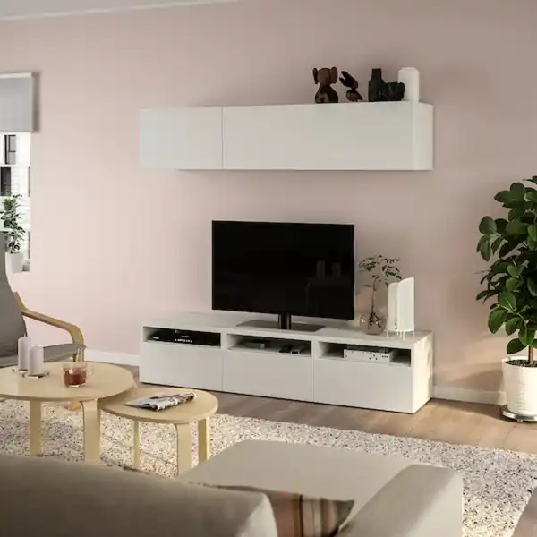 Bild 2 von BESTÅ TV-Bank, weiß/Lappviken weiß 180x42x185 cm
