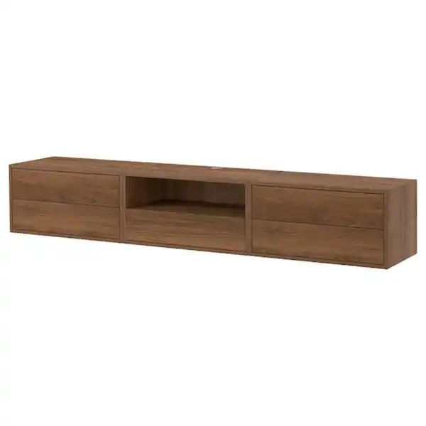 Bild 1 von EKET Mediaaufbewahrungskombination, braun/Nussbaumnachbildung 210x35x35 cm