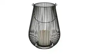 Windlicht   ¦ schwarz ¦ Metall,Glas ¦ Maße (cm): H: 26,5  Ø: 19.0 Dekoration > Laternen & Windlichter - Möbel Kraft