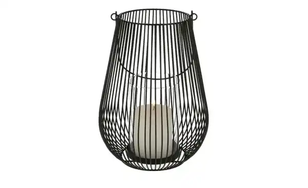 Bild 2 von Windlicht   ¦ schwarz ¦ Metall,Glas ¦ Maße (cm): H: 26,5  Ø: 19.0 Dekoration > Laternen & Windlichter - Möbel Kraft